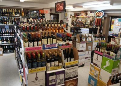 Liquor selection at Banff International Hostel Liquor Store
